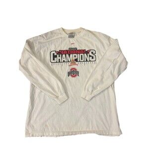 Ohio State Buckeyes Shirt Mens XL White Long Sleeve Nike Y2K 2002
